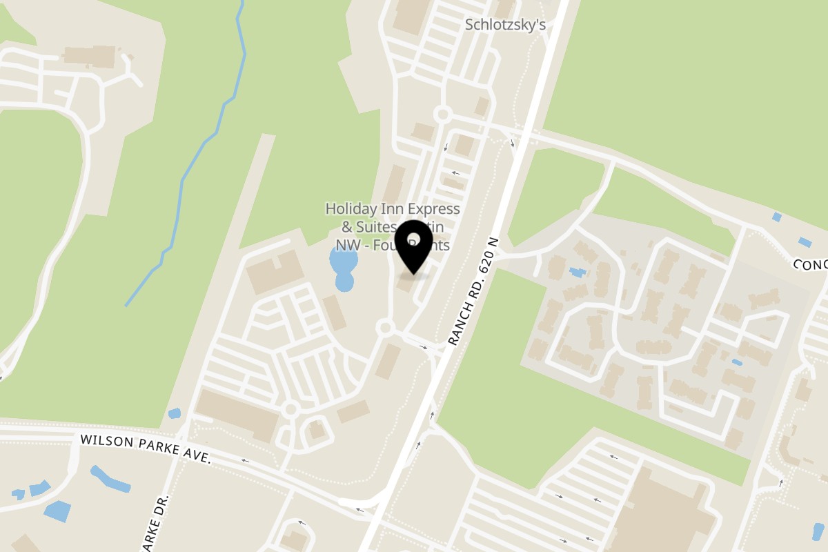 Map showing the location of Bellissima Italian Mediterranean Restaurant on 8300 N FM 620 K-200 in Austin